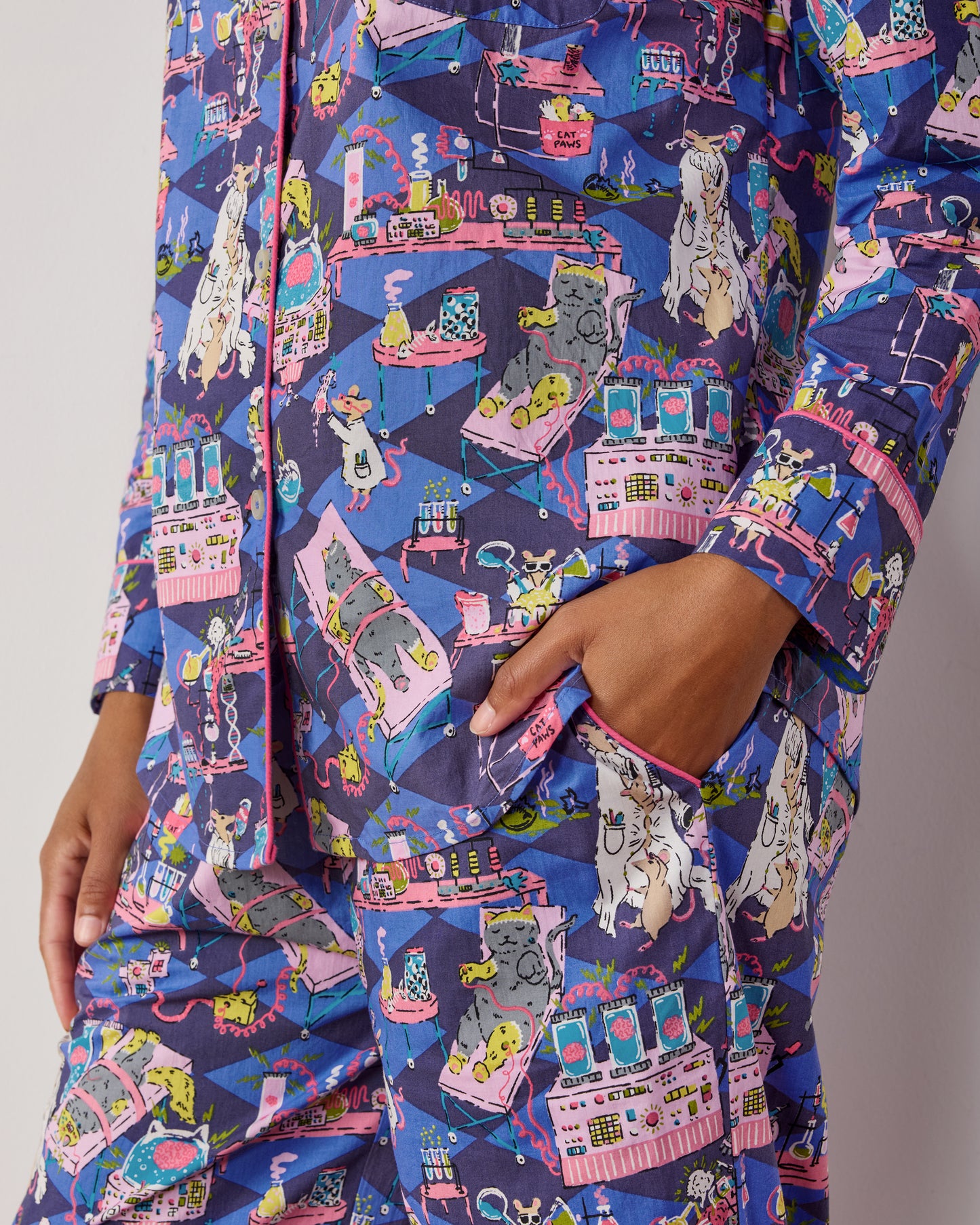 It's Alive - Long PJ Set - Checkered Sapphire