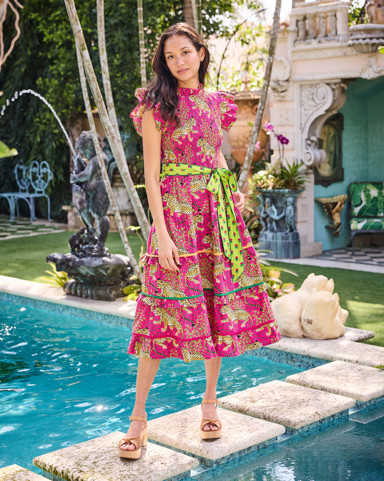 Bagheera - Ready to Ruffle Dress - Hot Pink - Printfresh
