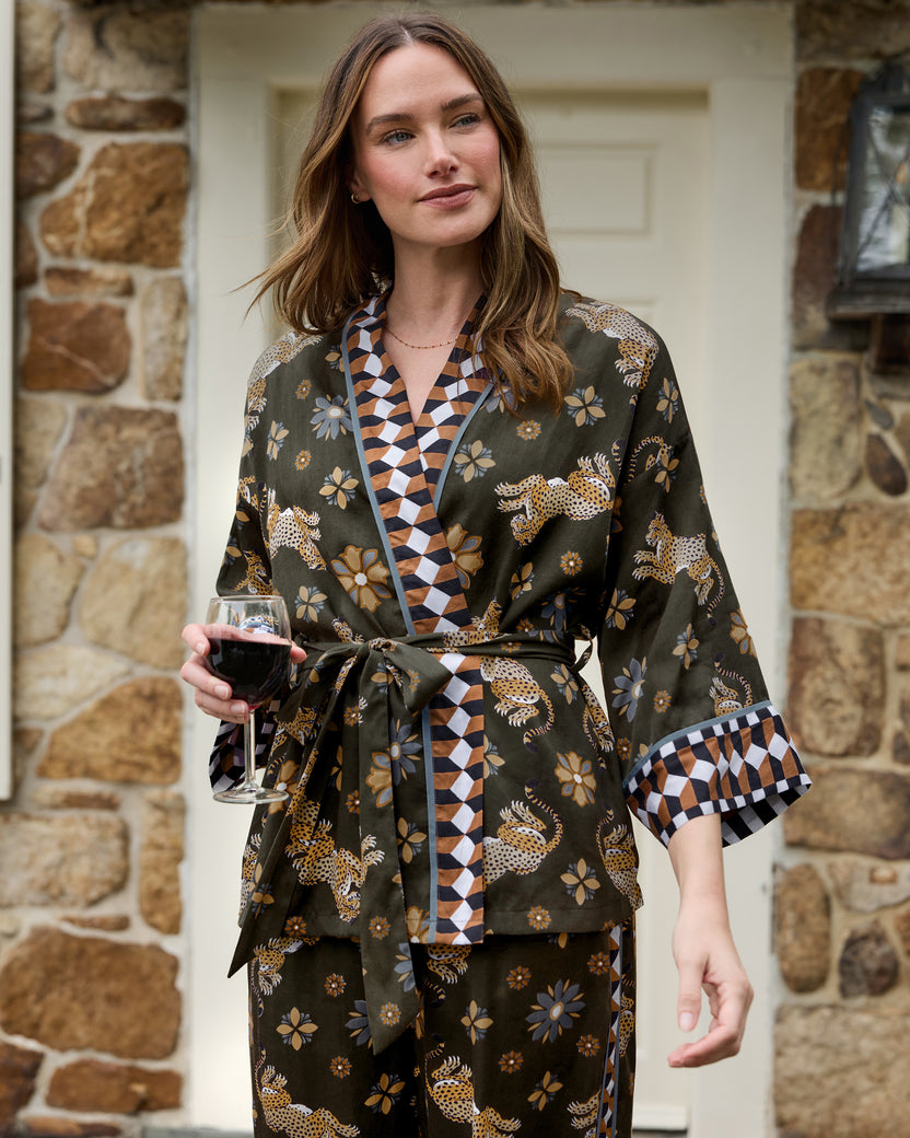 Bagheera Kaleidoscope - Petite Eco Satin Wrap Set - Olive