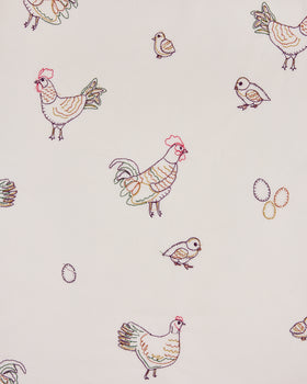 Embroidered Hens