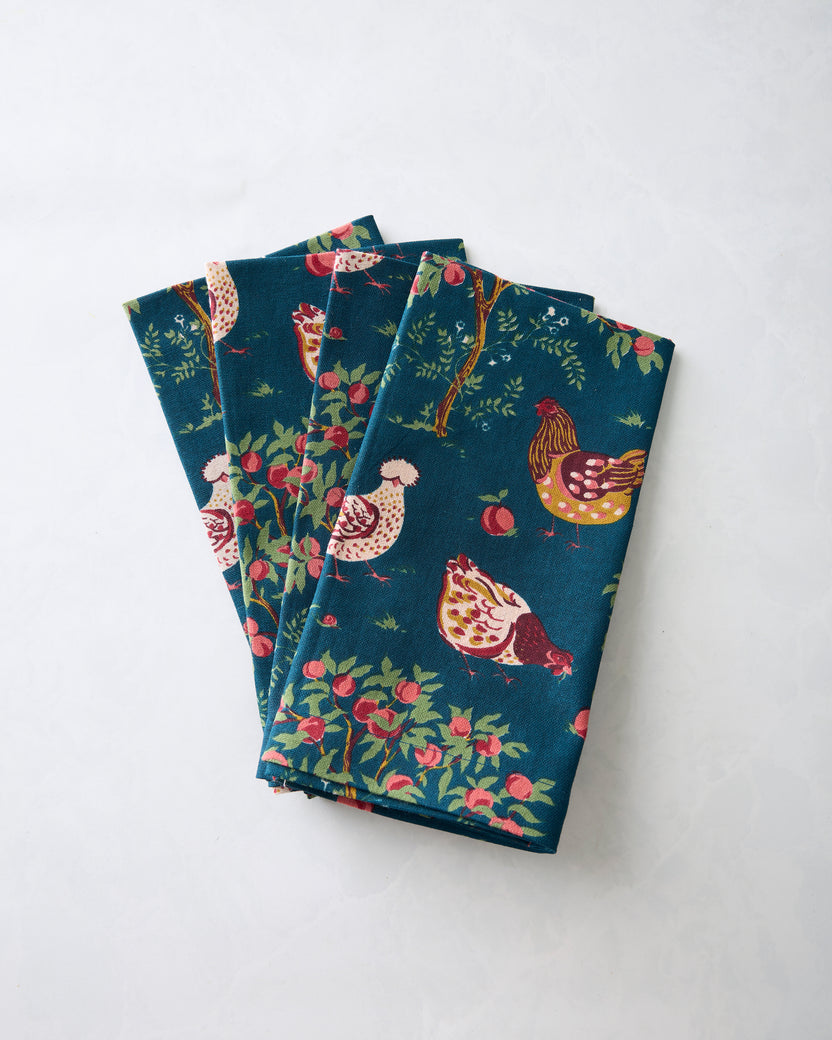 Hen House - Dinner Napkins Set of 4 - Navy