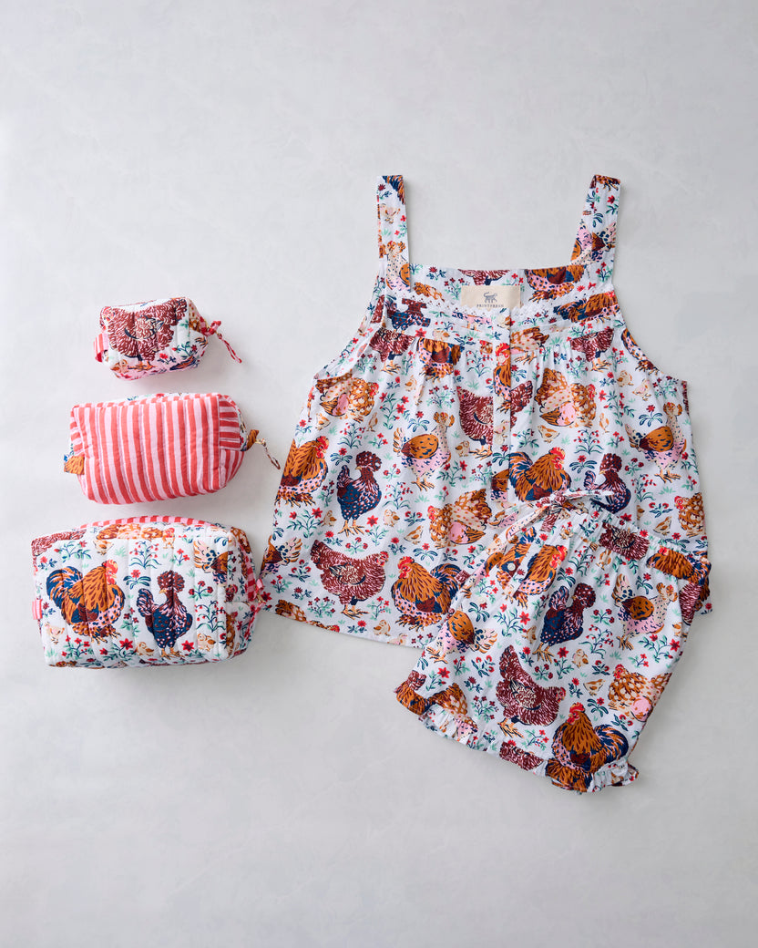 Must Love Chickens - Back to Bed Short Set & Pouches Bundle - Cloud