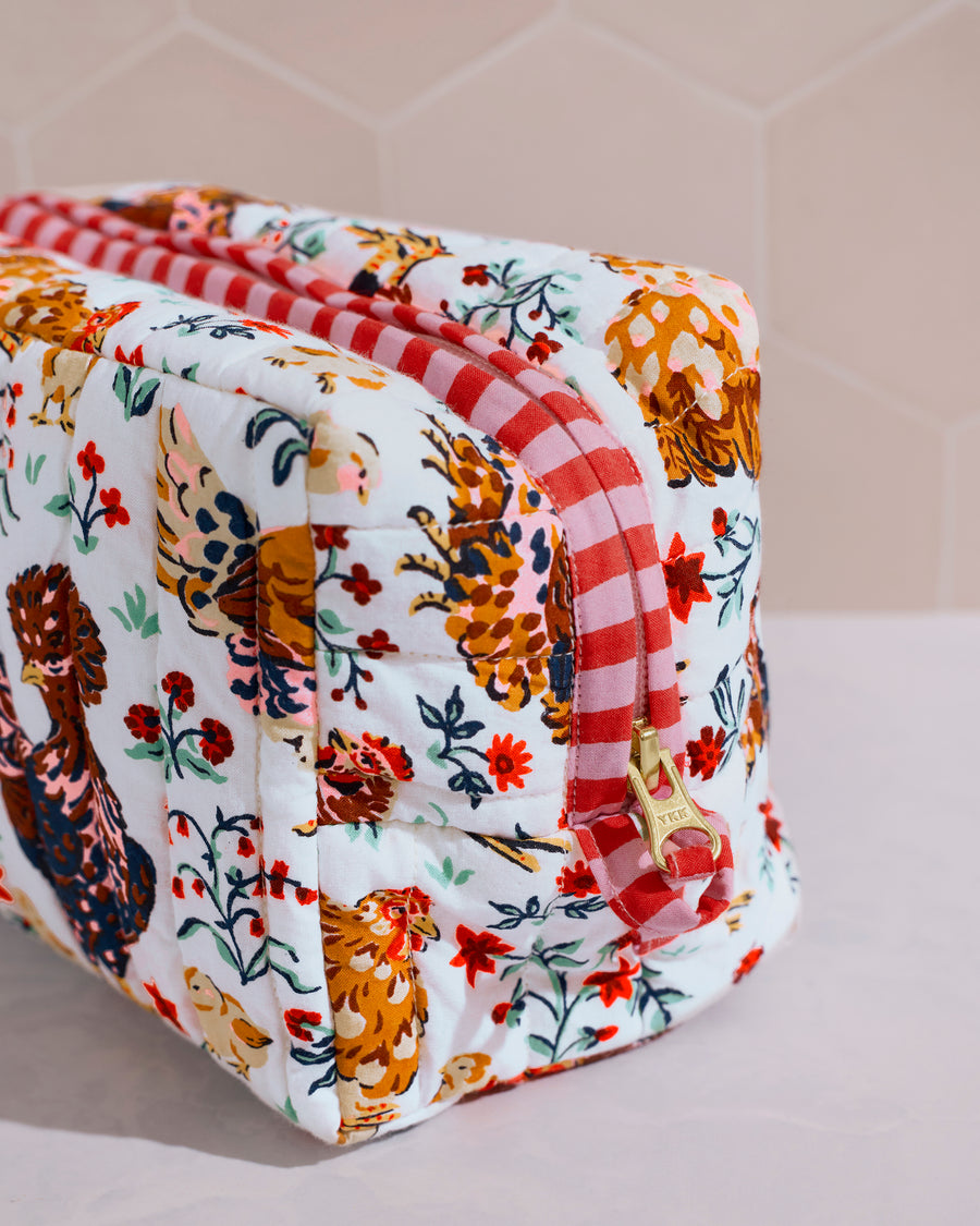 Must Love Chickens - Quilted Pouch - Cloud