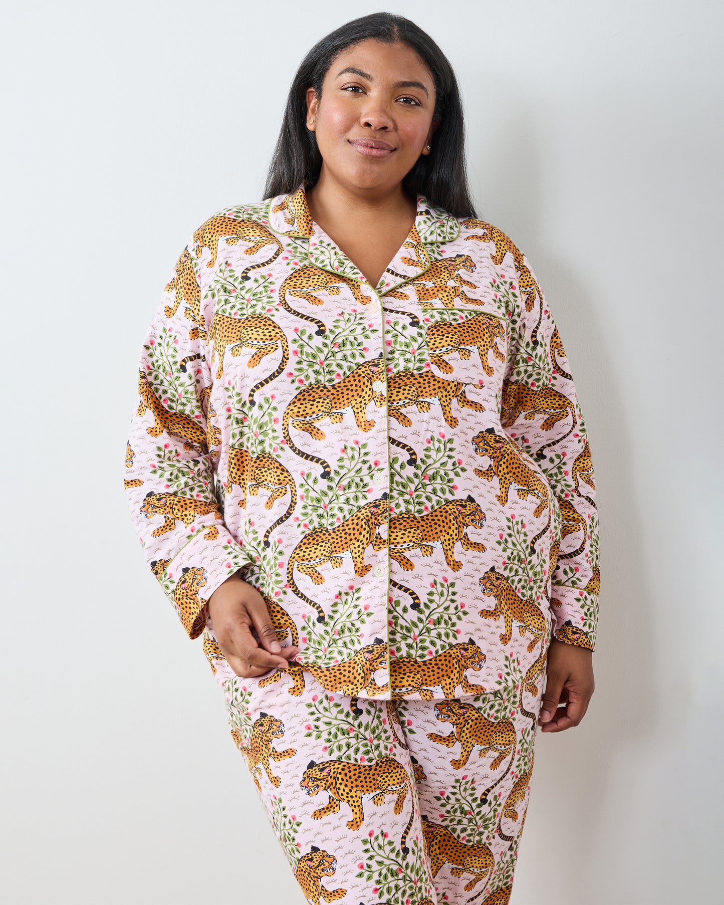 Bagheera - Lightweight Flannel Long PJ Set - Blush - Printfresh