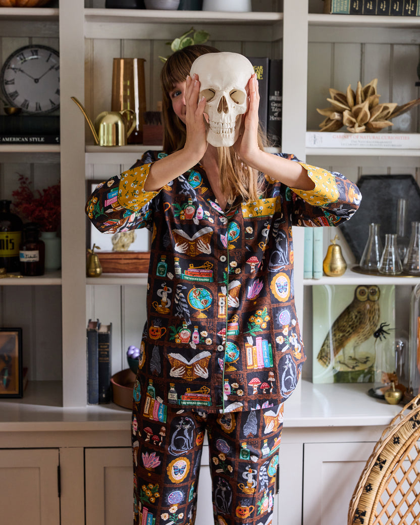 Enchanted Study - Petite Long PJ Set - Obsidian