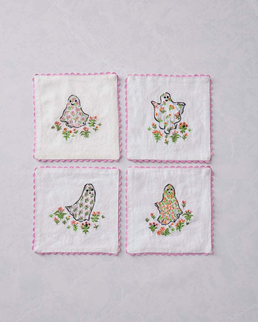 Gardening Ghosts - Cocktail Napkins Set of 4 - Overgrown Moss