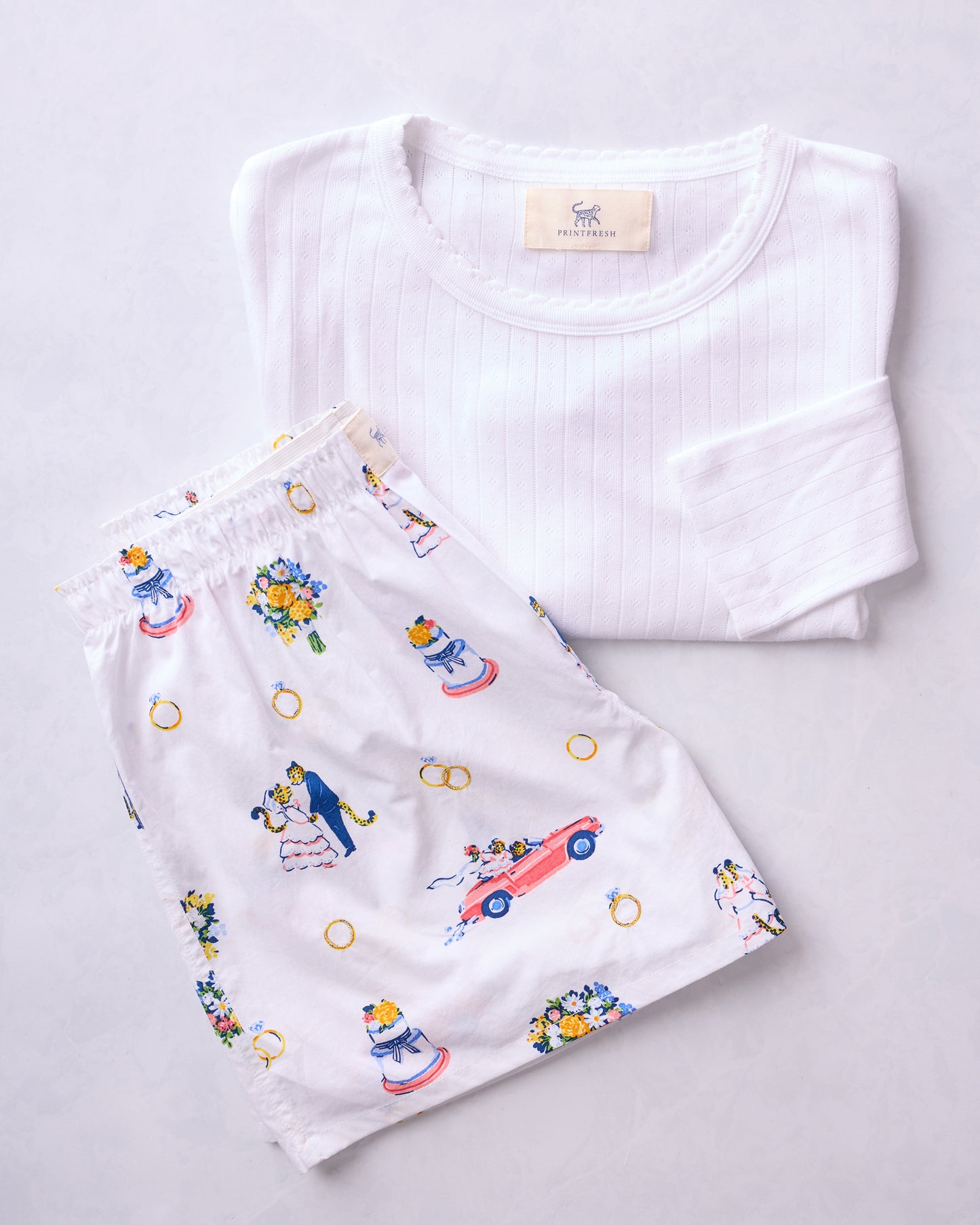 Happily Ever After - Boyfriend Boxers & Pointelle Bundle - Cloud - Printfresh
