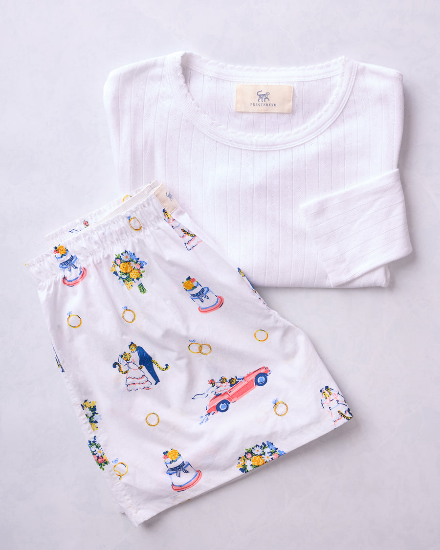 Happily Ever After - Boyfriend Boxers & Pointelle Bundle - Cloud - Printfresh