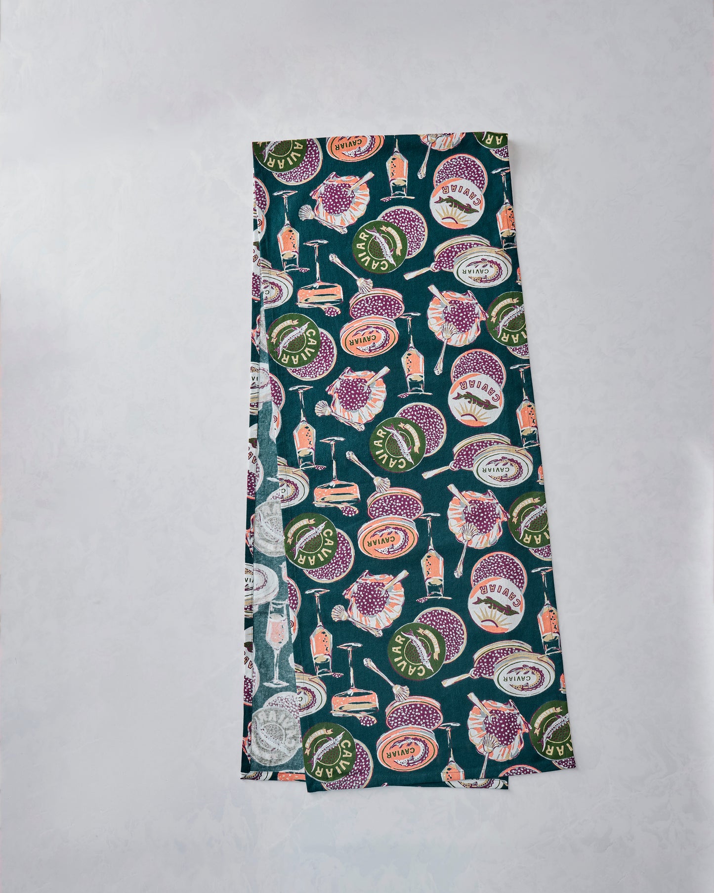 Champagne & Caviar - Table Runner - Peacock Feather