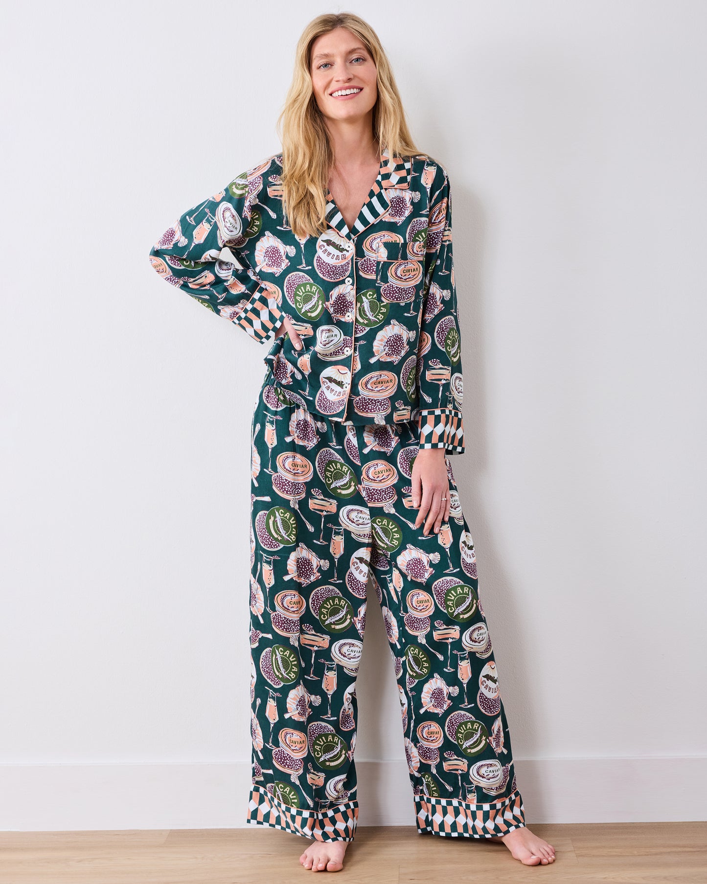 Champagne & Caviar - Tall Eco Satin Soho Set - Peacock Feather