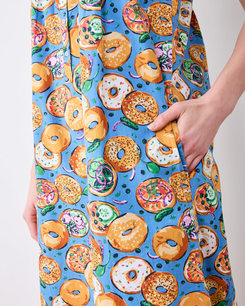 Bagels & Schmear - Back To Bed Nightgown - Brunch Blues - Printfresh