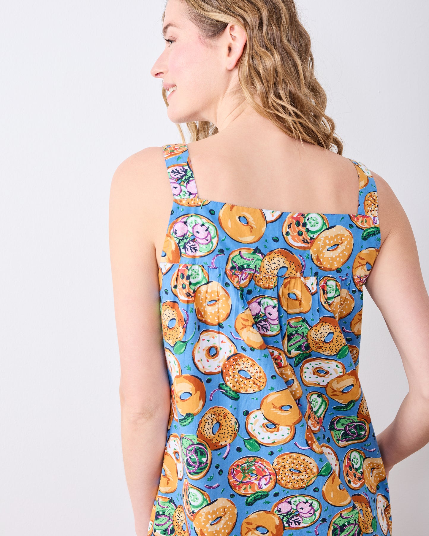 Bagels & Schmear - Back To Bed Nightgown - Brunch Blues - Printfresh