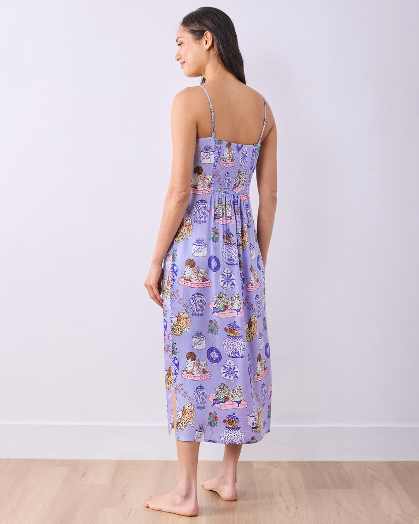 Fancy Dogs - Eco Satin Chic to Sleep Nightie - Lavender Glaze - Printfresh