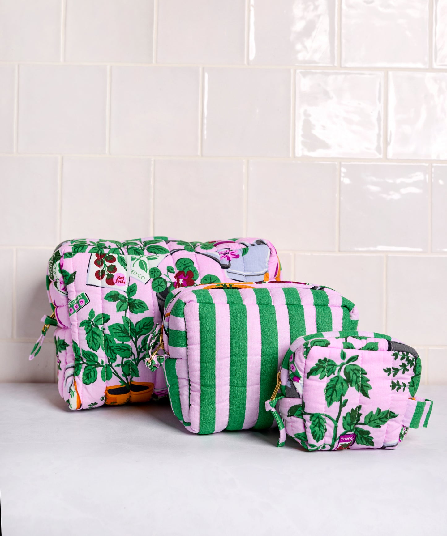 Green Thumb - Three’s Best Pouch Set - Pink Cosmos - Printfresh