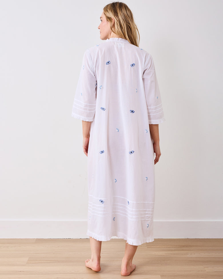 High Tea Toile - Dreamscape Nightgown - Notting Hill Blue - Printfresh