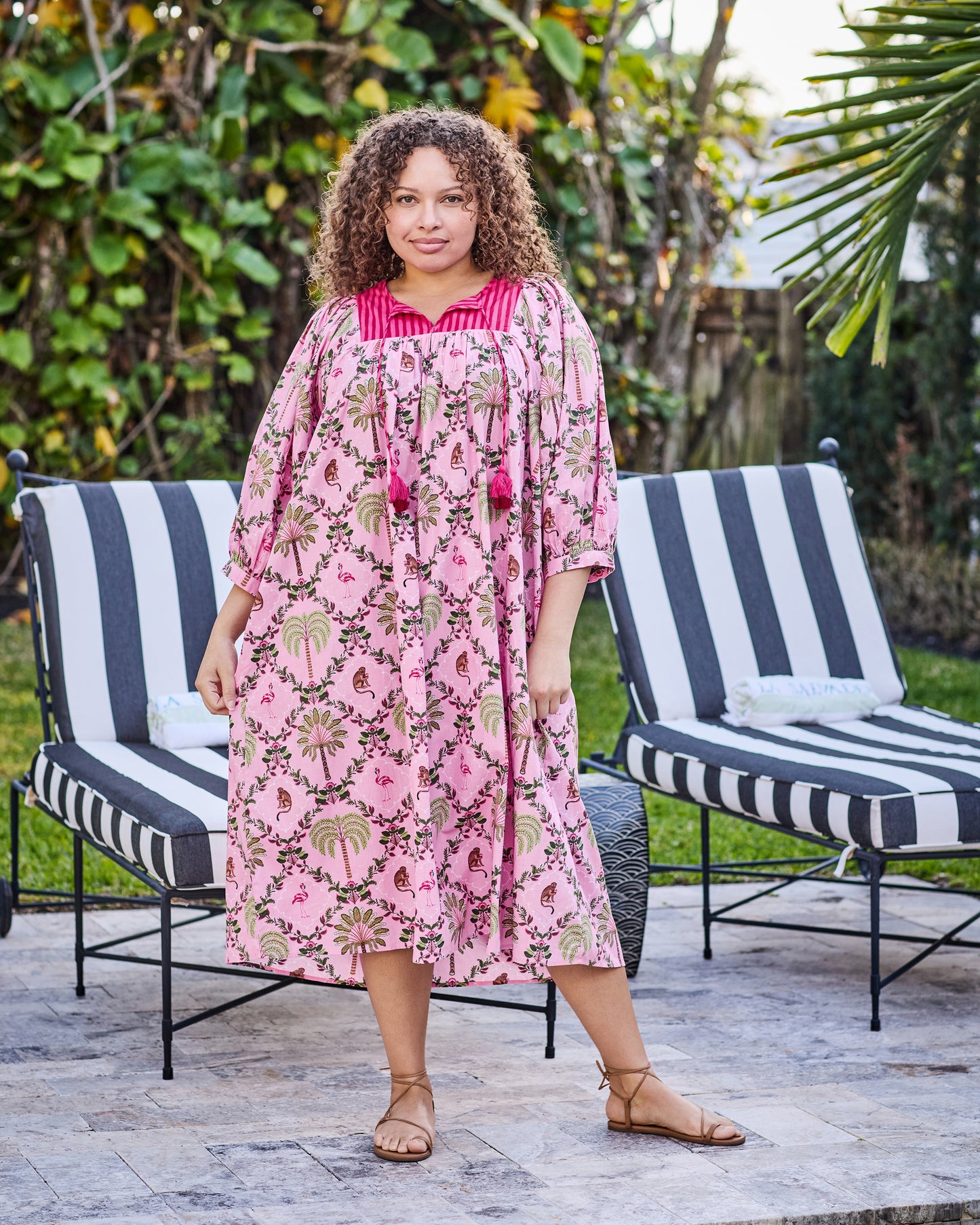 Island Muse - Flower Charmer Midi - Pink Flamingo - Printfresh