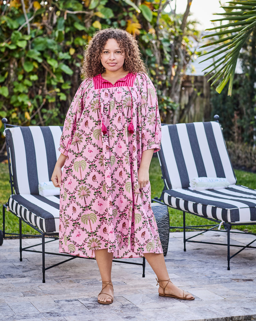 Island Muse - Flower Charmer Midi - Pink Flamingo - Printfresh