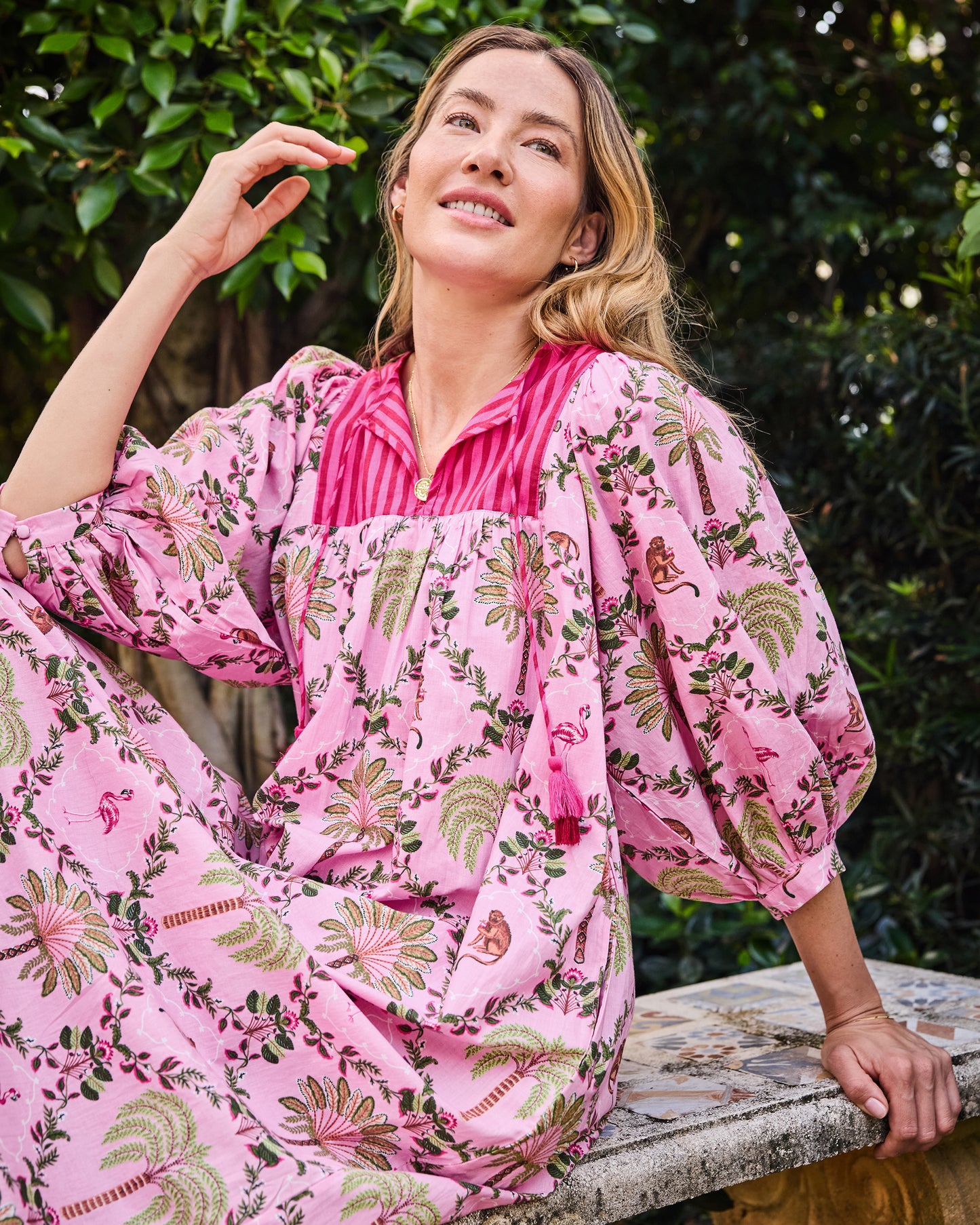 Island Muse - Flower Charmer Midi - Pink Flamingo - Printfresh