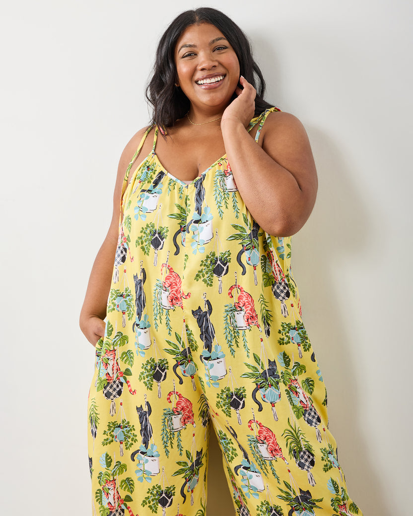Macrame Mischief - Eco Satin Jaipur Jumpsuit - Sunshine - Printfresh