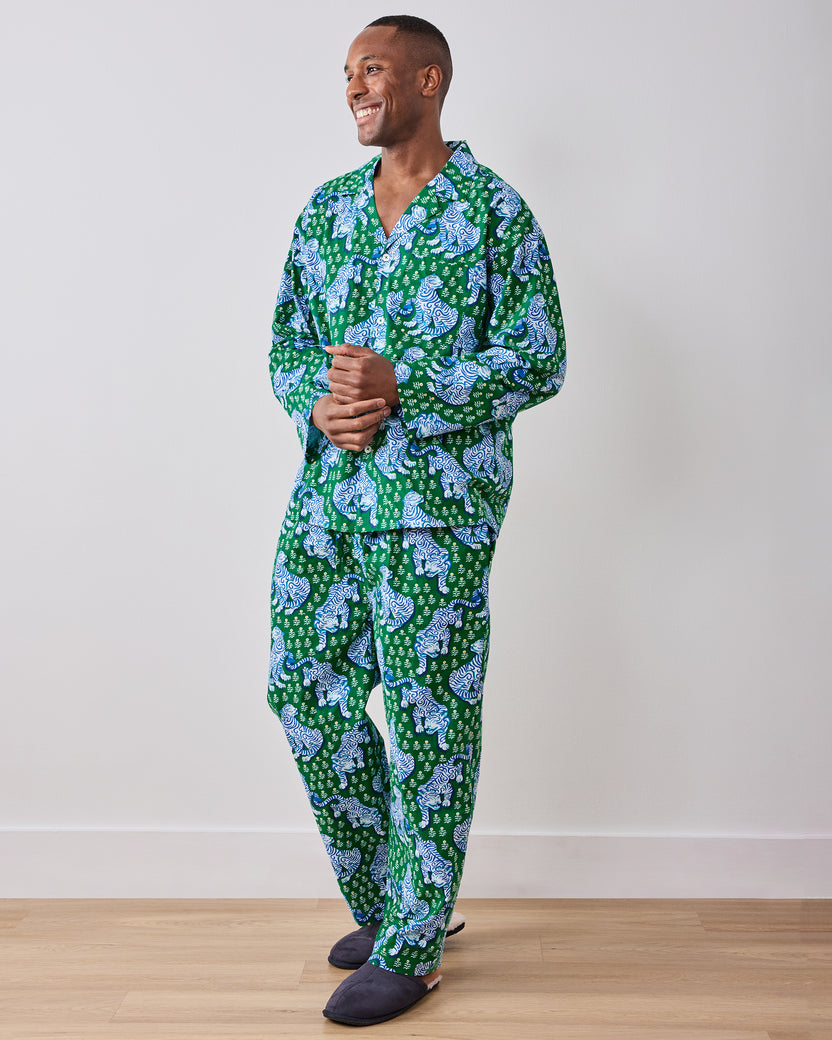 Tiger Queen - Men’s Long PJ Set - Jade - Printfresh