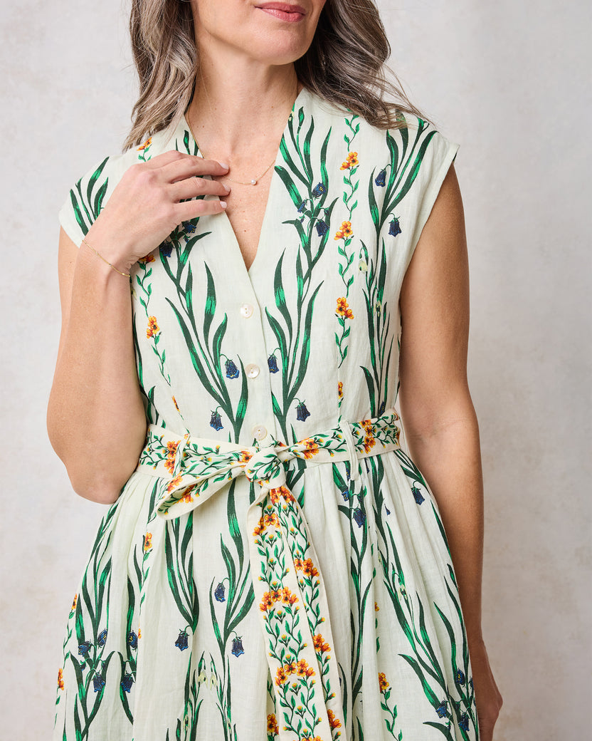 Wildflower Vines - Selene Dress - Antique Lace - Printfresh
