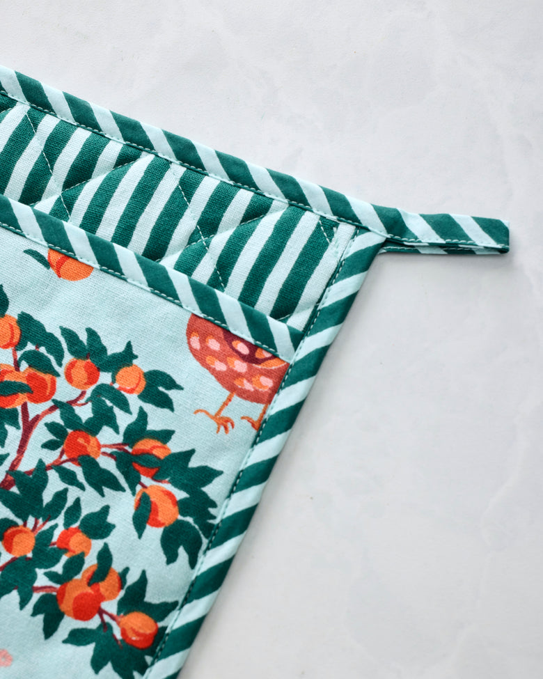 Hen House - Pot Holder - Soft Blue - Printfresh