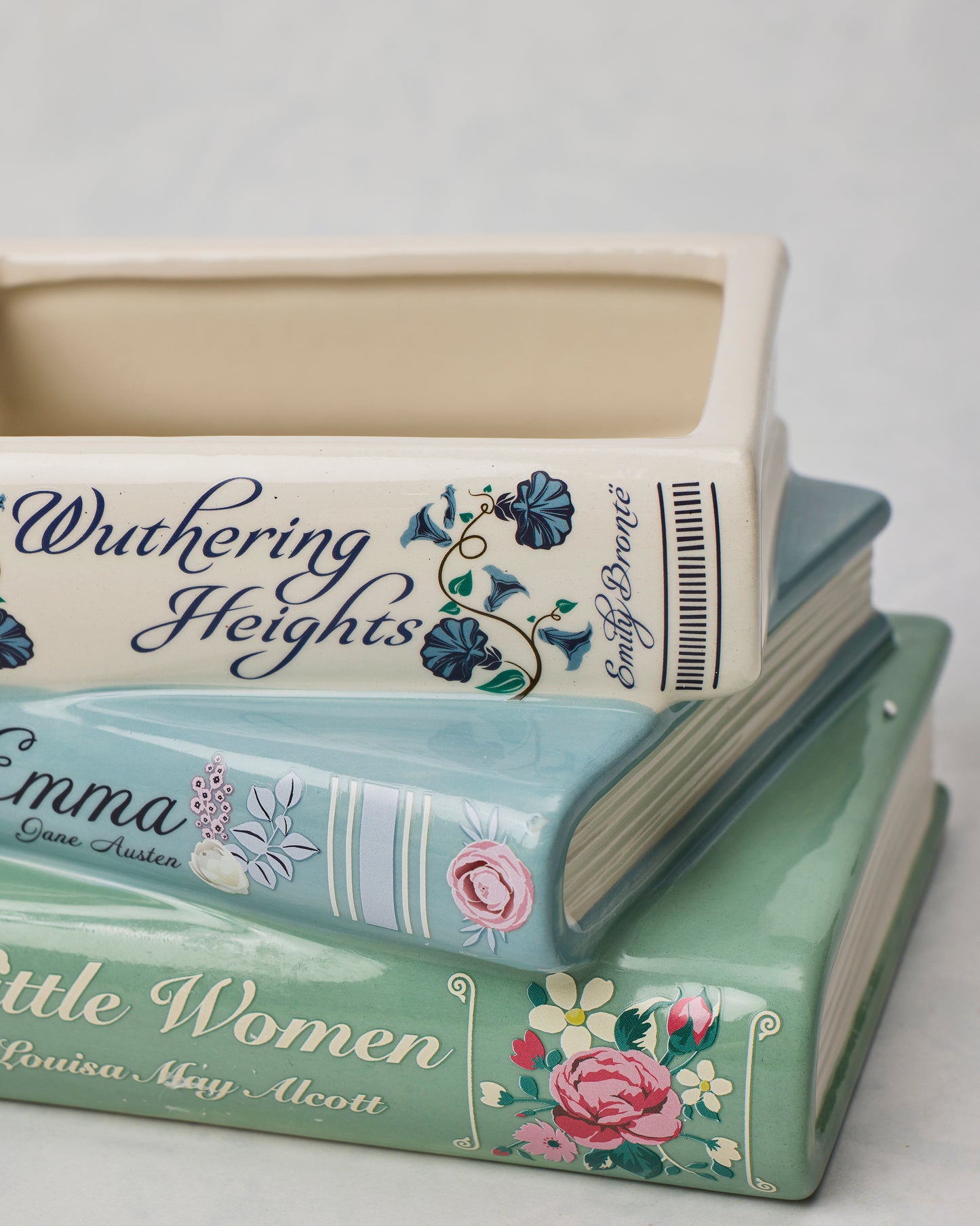 Light Blue - Stacked Books Planter - Steel Mill and Co.