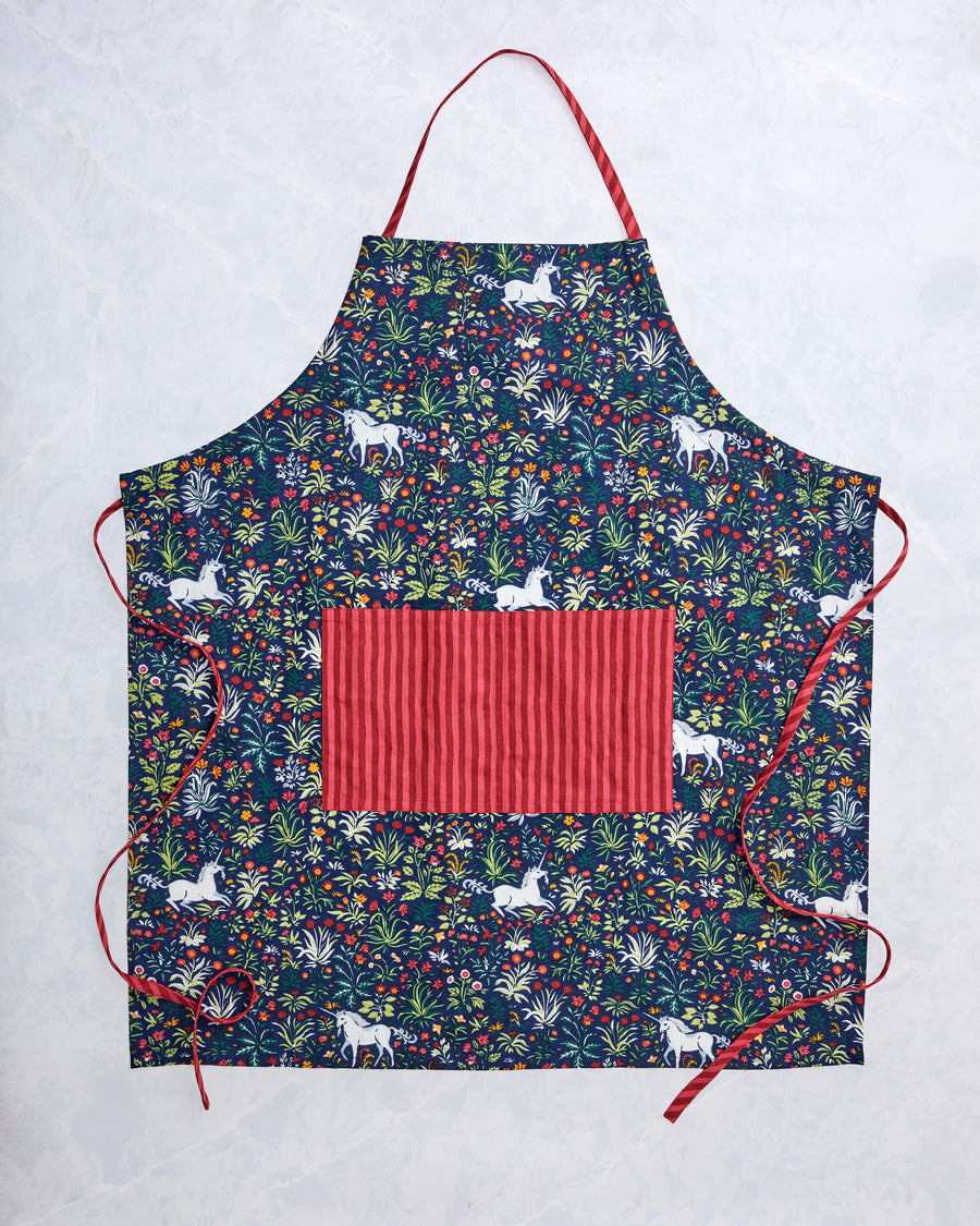 Unicorns Garden - Apron - Indigo - Printfresh