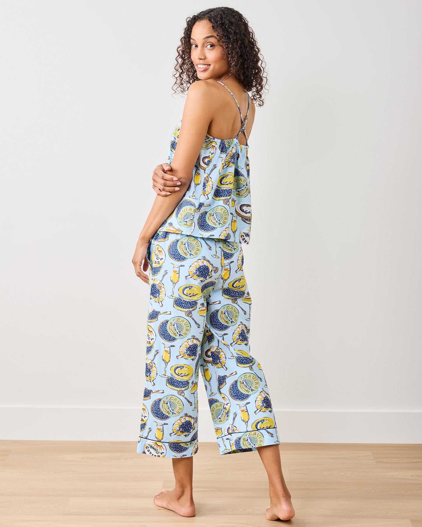 Champagne & Caviar - Cami Cropped Set - Pale Blue - Printfresh