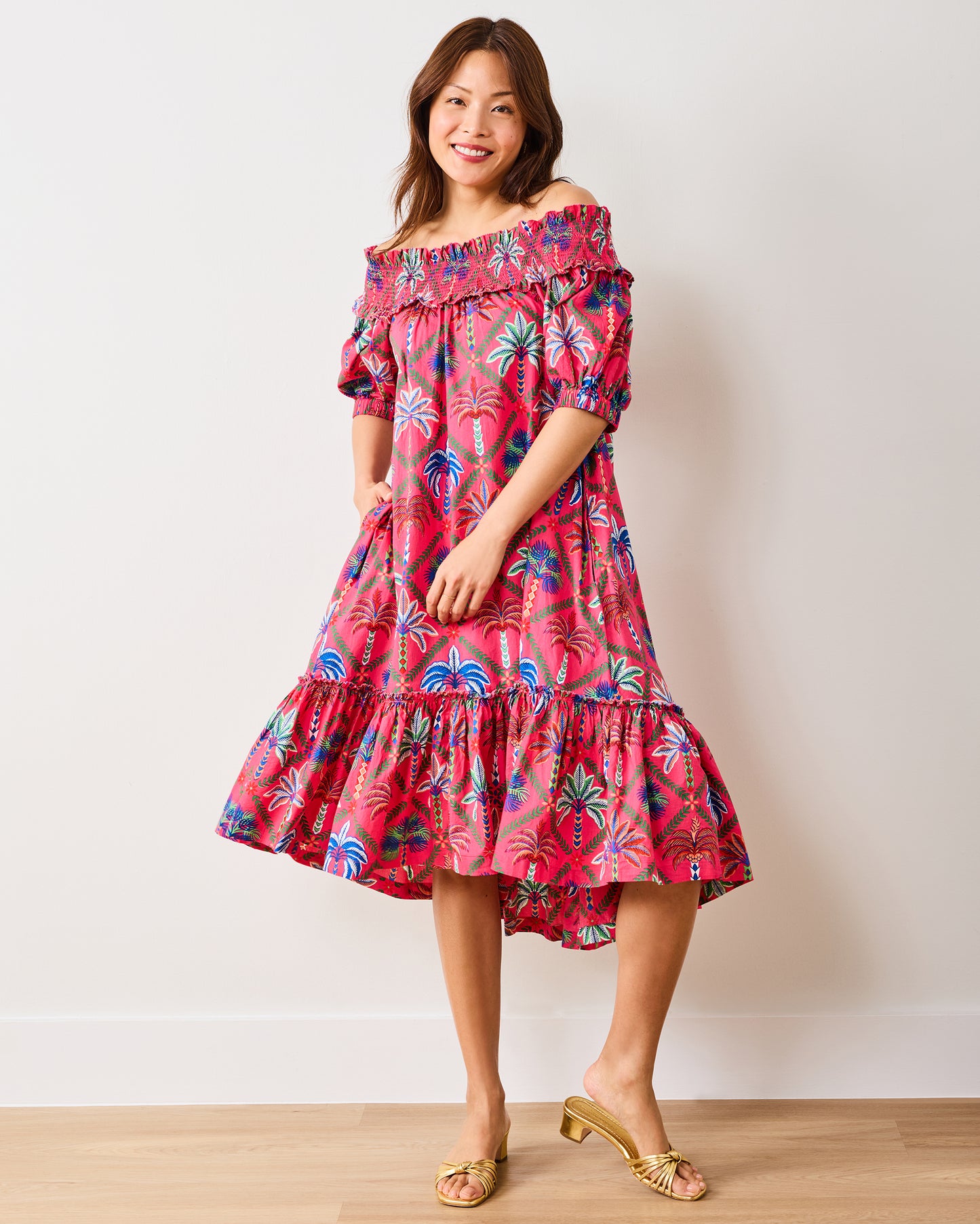 Palm Tree Paradise - Ximena Dress - Cocktail Umbrella - Printfresh