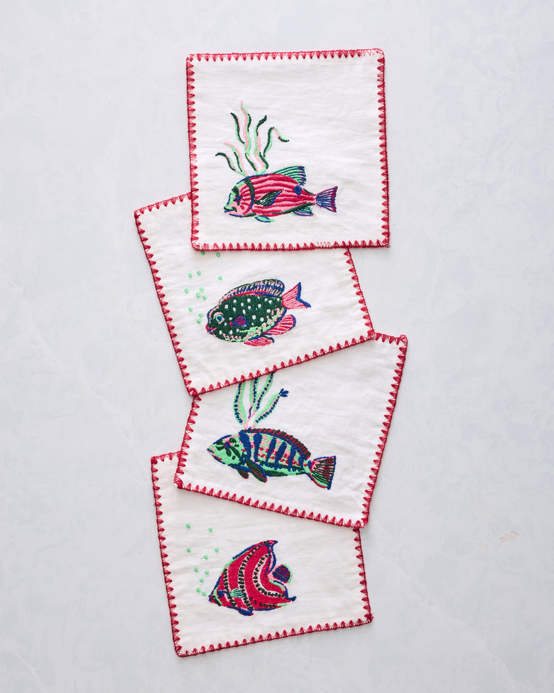 Tropical Fish - Cocktail Napkins - Cloud - Printfresh