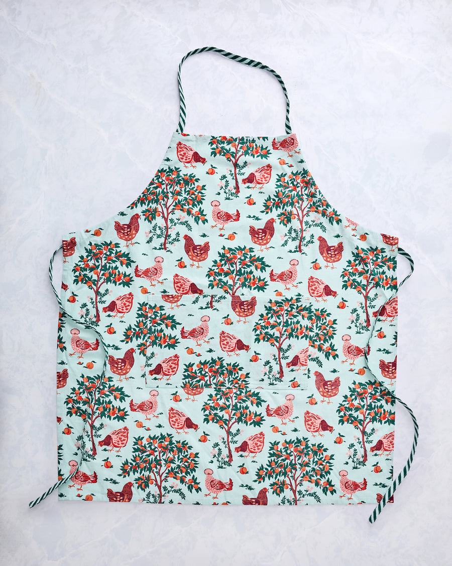 Hen House - Apron - Soft Blue - Printfresh