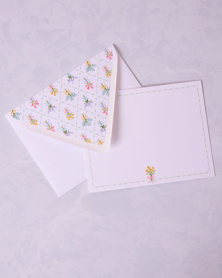 Cream - Bow Bouquet Notecard Set - Gloster Road - Printfresh
