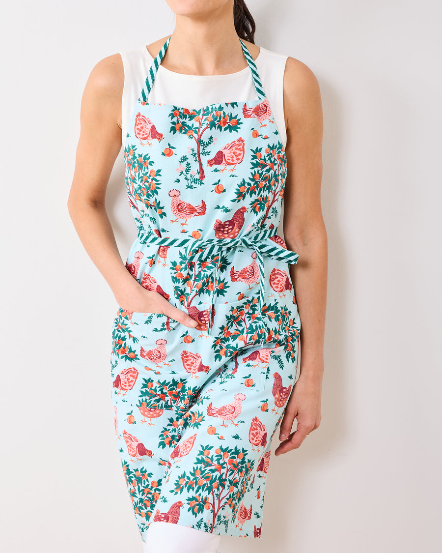 Hen House - Apron - Soft Blue - Printfresh