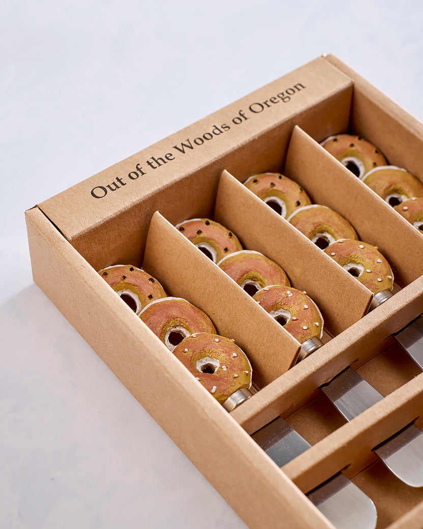 Bagel Combo - Set of 4 Cheese and Butter Spreaders - Out of the Woods of Oregon
