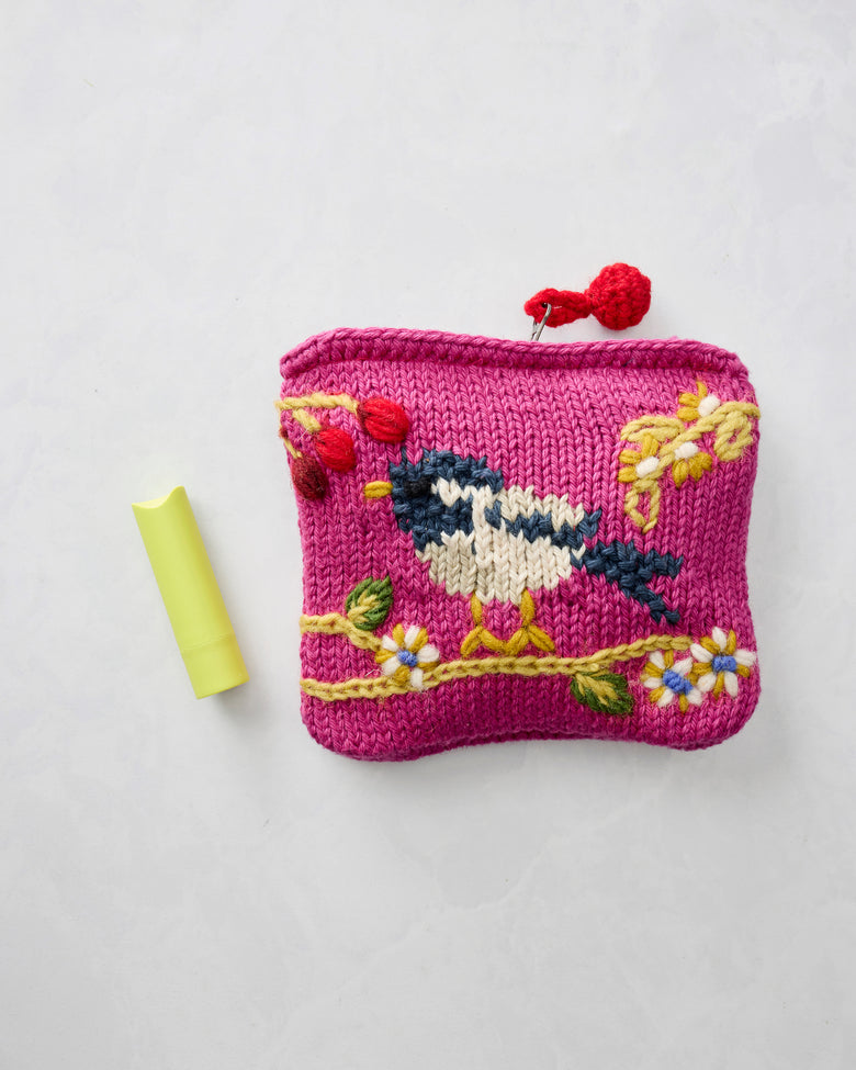 Bird & Blossom - Bird Pouch - Pink - Printfresh
