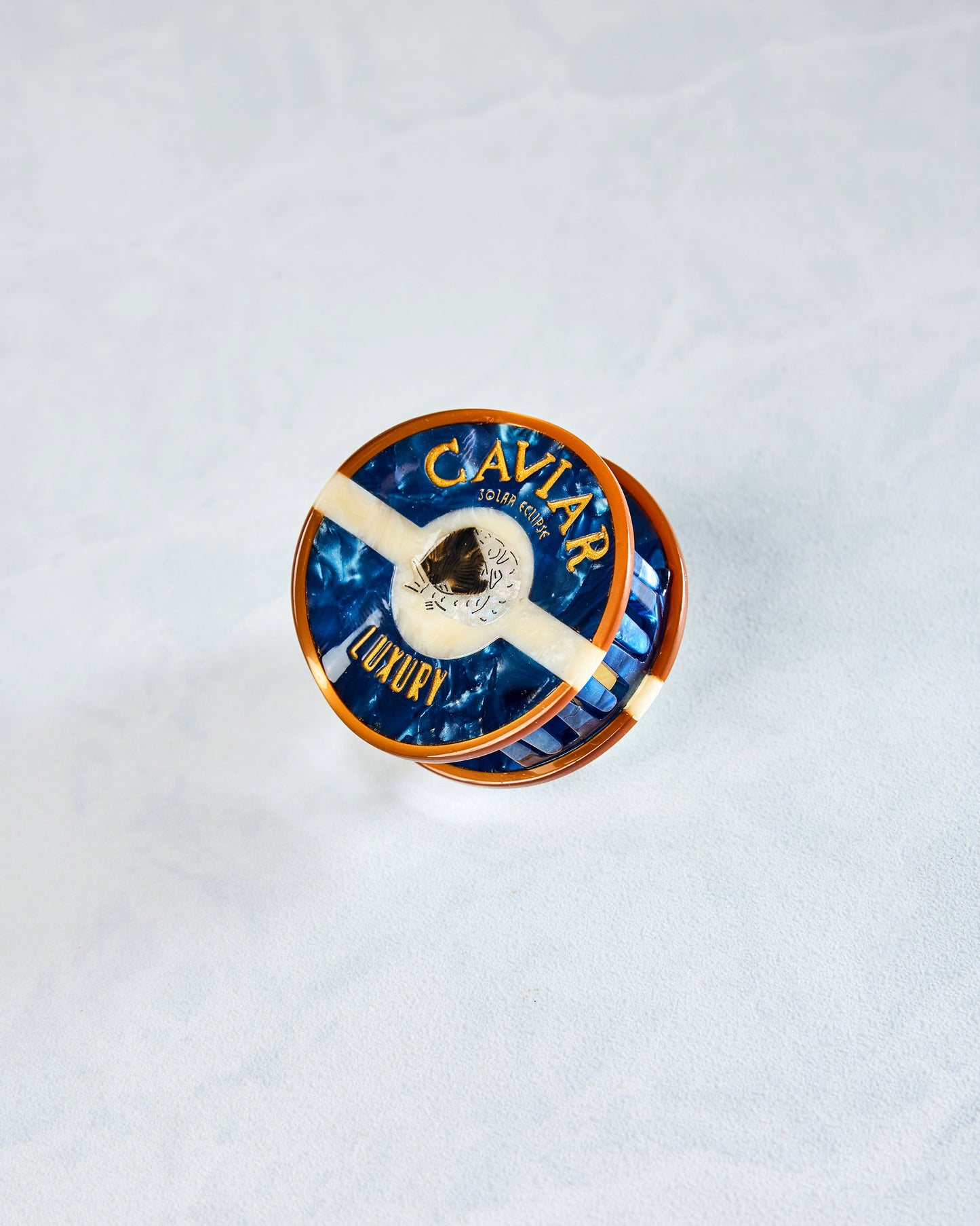 Blue - Hand Painted Caviar Claw Hair Clip - Solar Eclipse - Printfresh