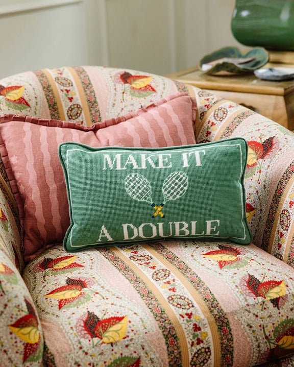 Green Combo - Make it a Double Needlepoint Pillow - Furbish Studio - Printfresh