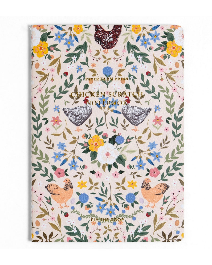 Multi - Chickens & Flowers Stitched Notebook - Paper Farm Press
