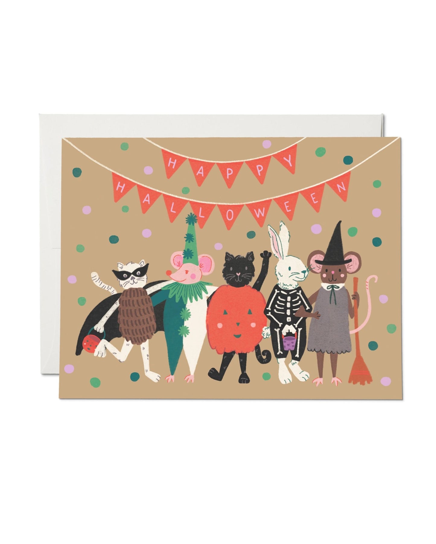 Multi - Halloween Critters Greeting Card - Red Cap Cards