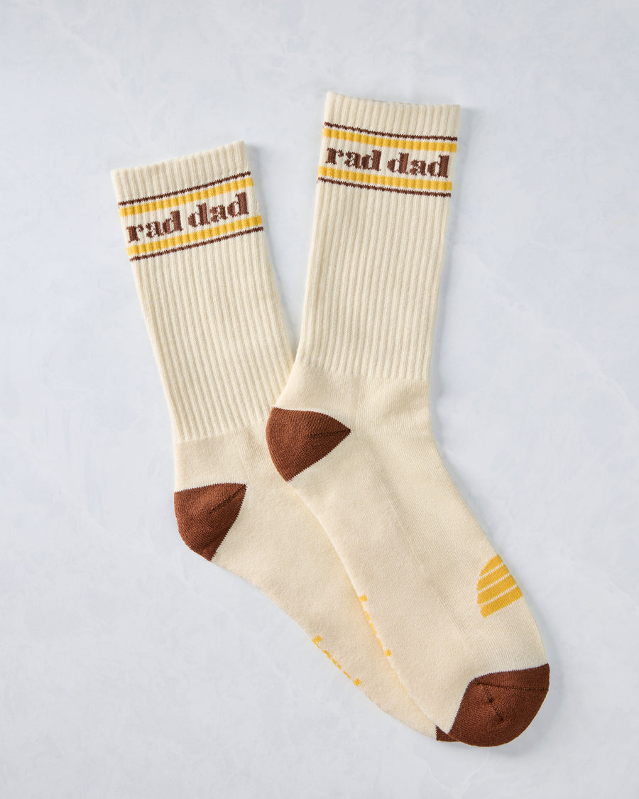 Ivory - Rad Dad Organic Cotton Crew Sock - Banabae