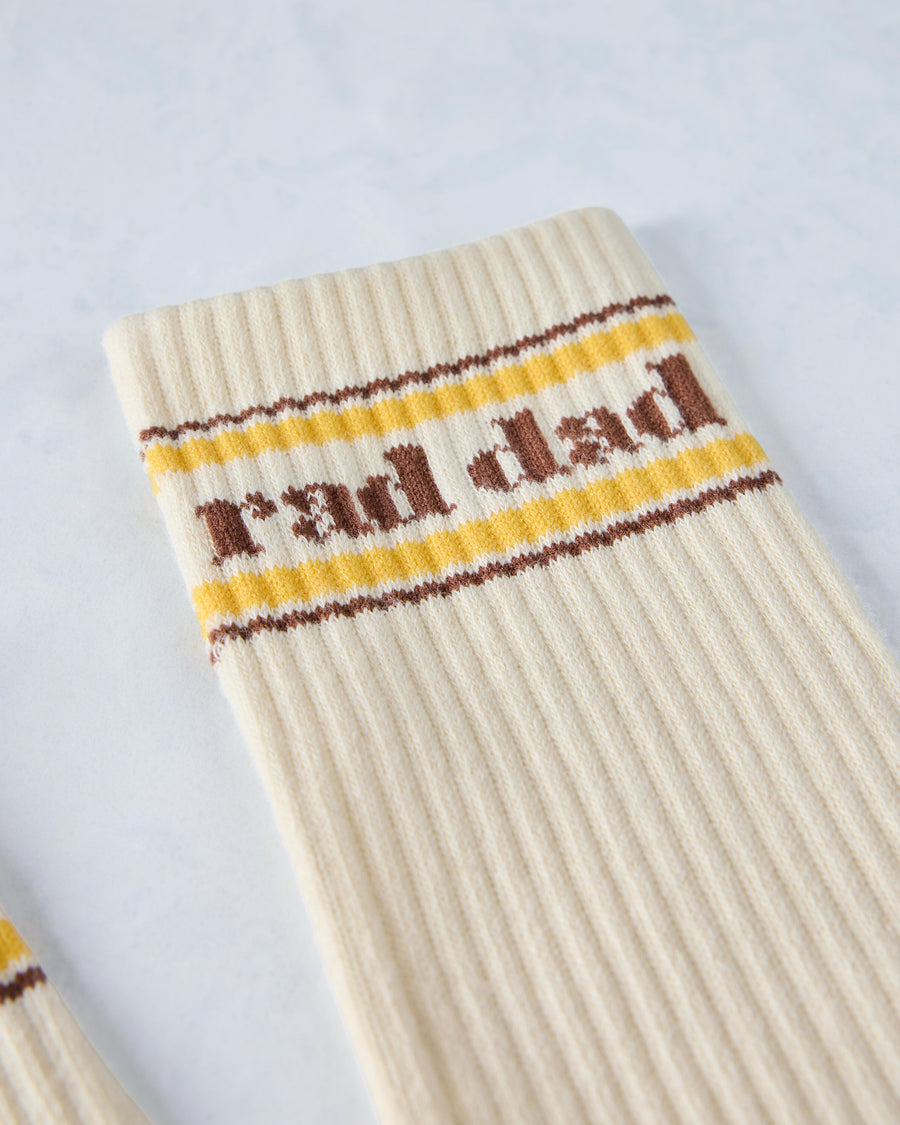 Ivory - Rad Dad Organic Cotton Crew Sock - Banabae