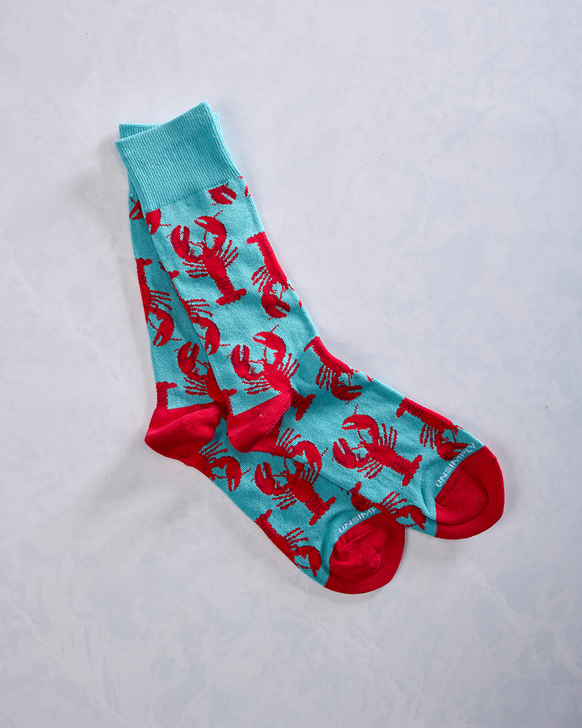 Red Multi - Men's Lobster Socks - Unsimply Stitched