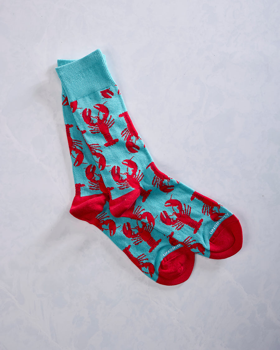 Red Multi - Men's Lobster Socks - Unsimply Stitched