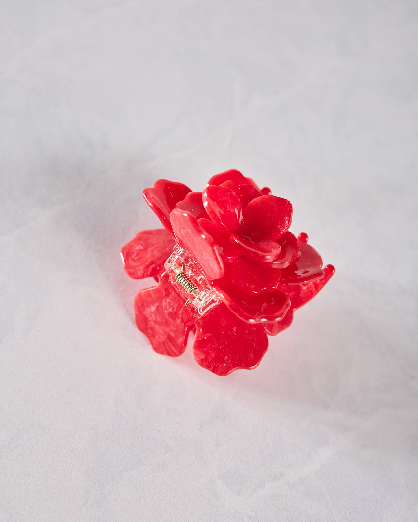 Red - Handmade Origami Gardenia Flower Claw Hair Clip - Solar Eclipse - Printfresh