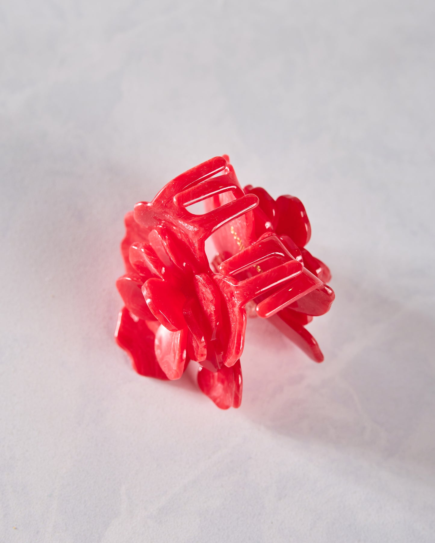 Red - Handmade Origami Gardenia Flower Claw Hair Clip - Solar Eclipse - Printfresh