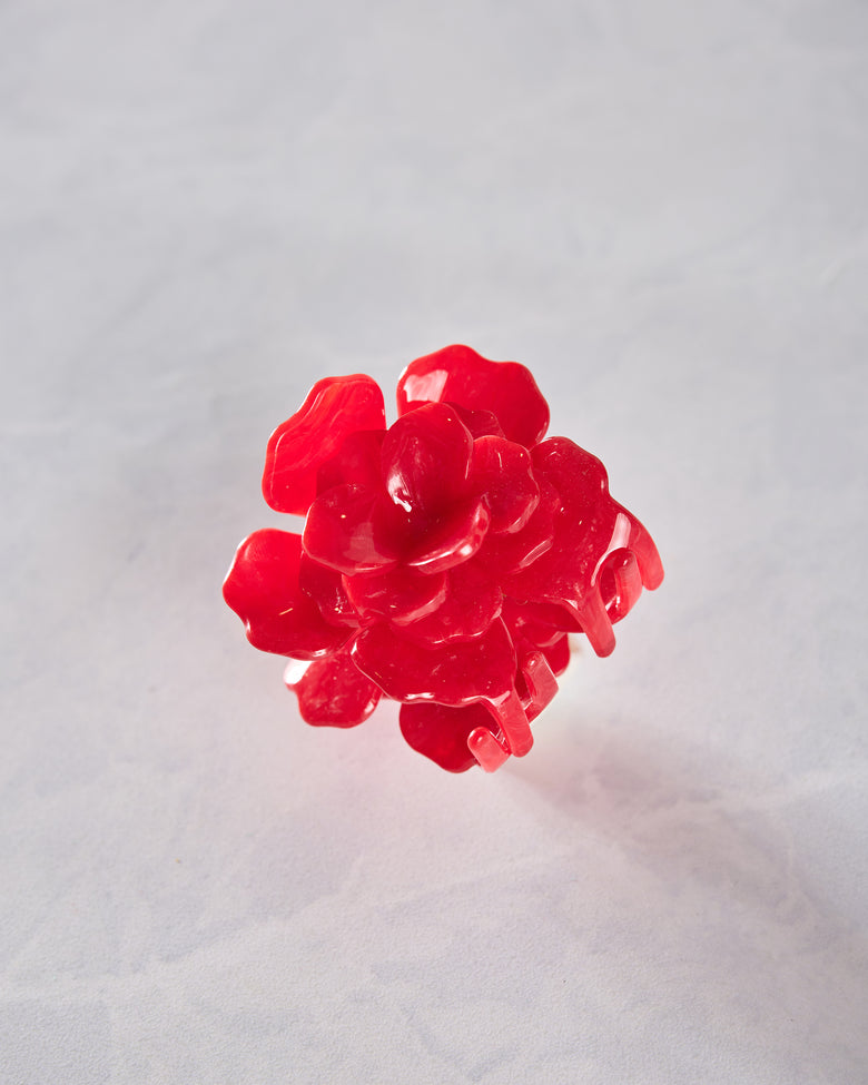 Red - Handmade Origami Gardenia Flower Claw Hair Clip - Solar Eclipse - Printfresh