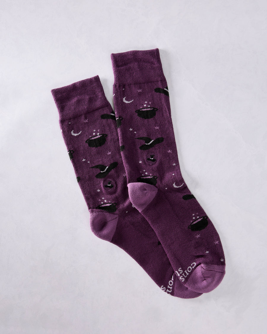 Purple - Purple Witch Hats Socks - Conscious Step