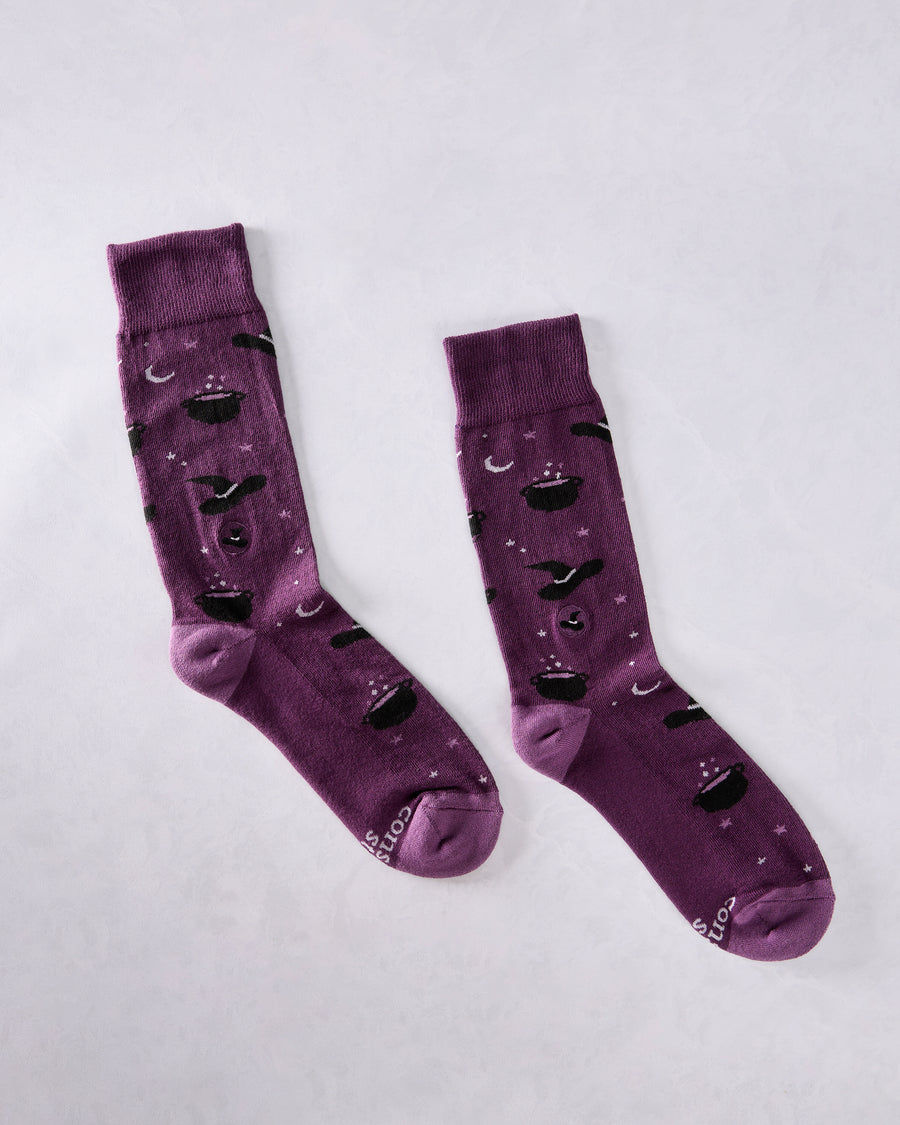 Purple - Purple Witch Hats Socks - Conscious Step