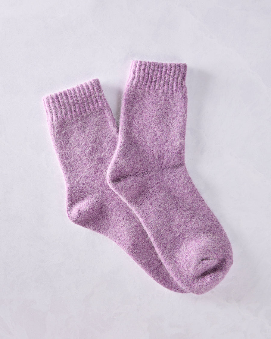 Purple - Womens Cozy Wool Angora Socks - Comfortarians